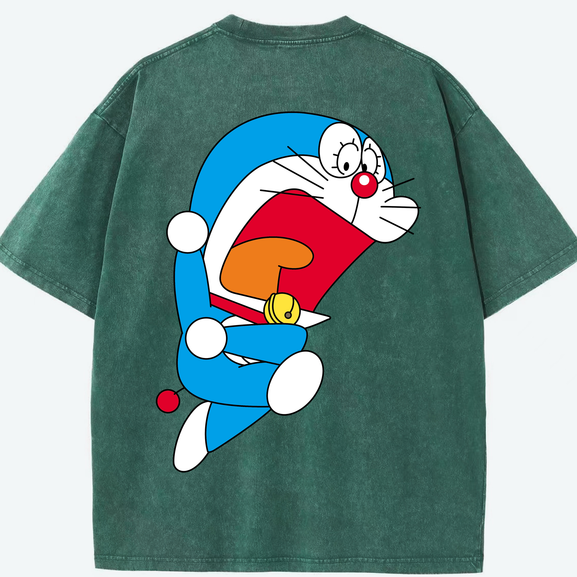 （画像用） ドラえもん Doraemon 綿100% ヴィンテージ風 半袖Tシャツ（背面プリント）